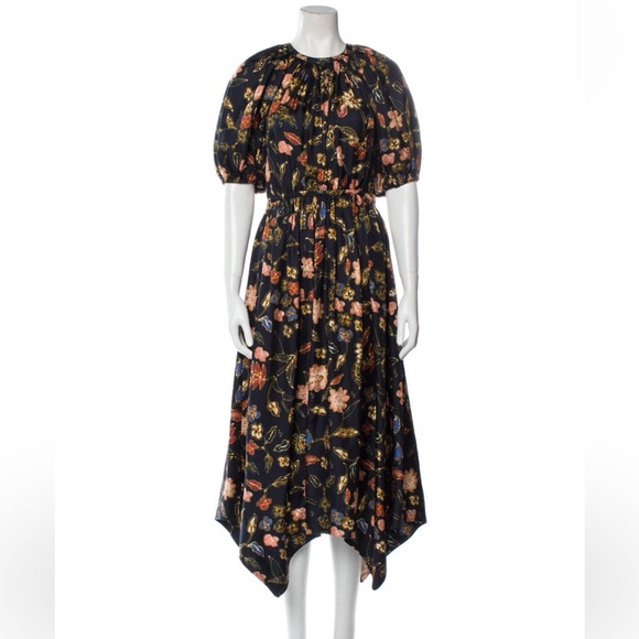 Ulla Johnson Cybil Silk Dress in Floral Odessa - Picture 1 of 2